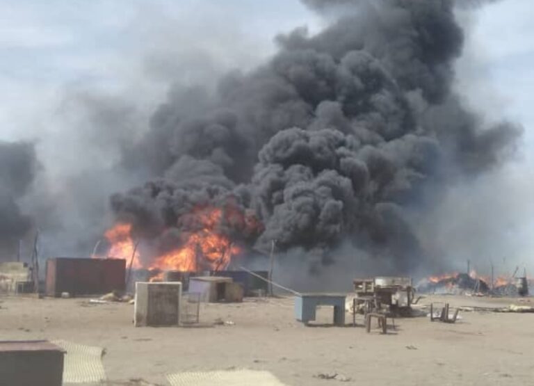 حريق سوق نيالا